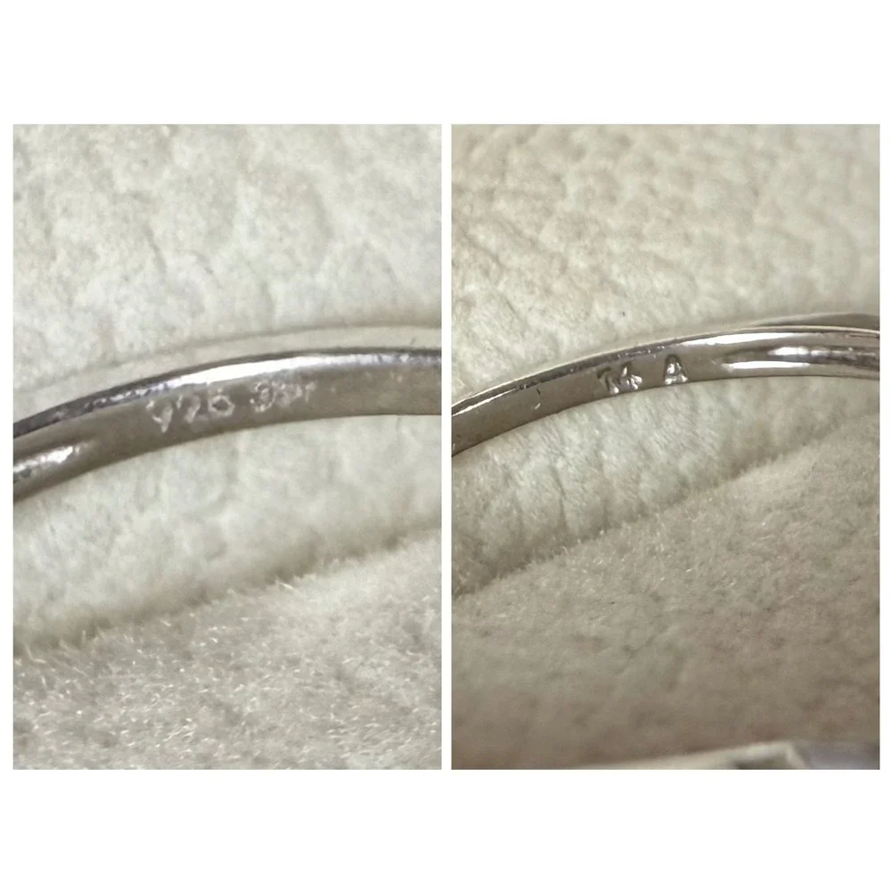 Intrigue‎ 925 Sterling Silver Genuine Blue Sapphire CZ Bypass Ring Size 6.25 NWT